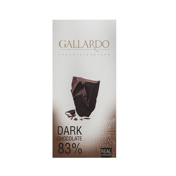 شکلات تخته ای تلخ 83 درصد گالاردو فرمند Gallardo وزن 80 گرم (پک 5 عددی)-