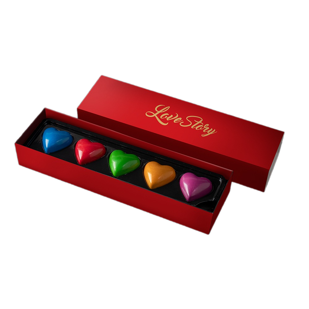 شکلات لاو استوری 5 عددی ساعدی نیا (شکلات قلبی با 5 طعم)-