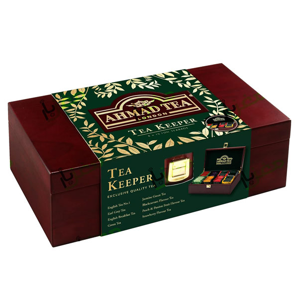 چای کیسه ای احمد Tea Keeper طرح کادویی جعبه چوبی 80 عددی Exclusive Quality Tea - 